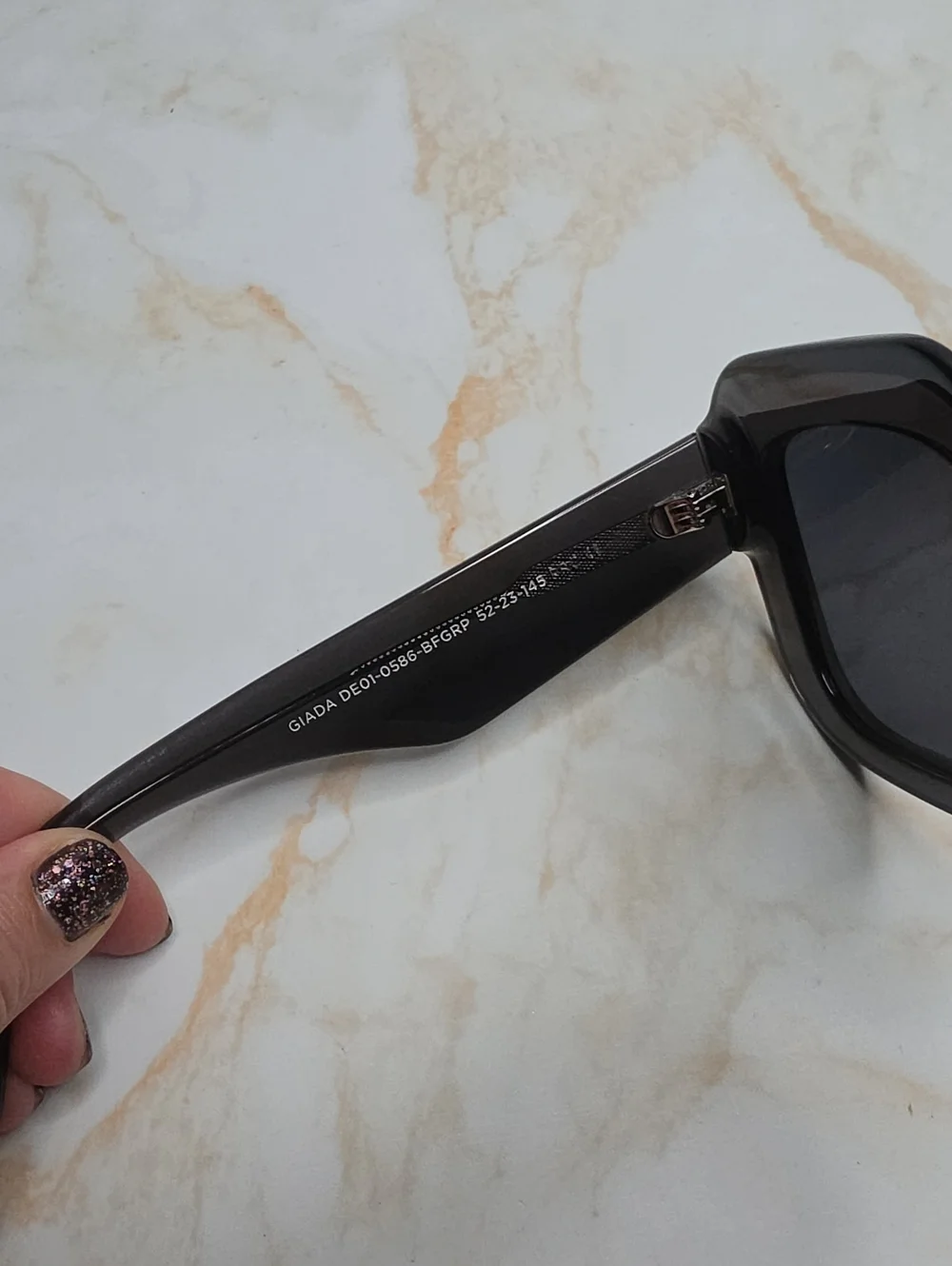 DIFF Eyewear Giada Grey Black Oversized Square Sunglasses